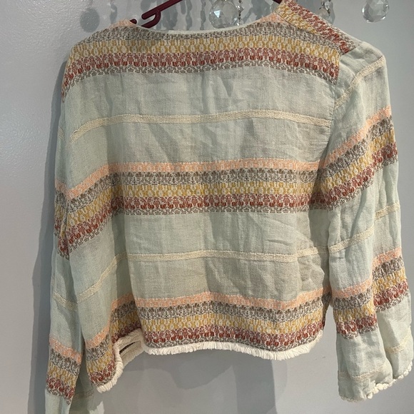 Zara Women's Boho Style Cropped Top Blouse Bleizer Jacket Multicoloured Size M - Picture 4 of 7